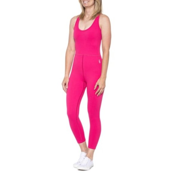 Hot Pink Free People Free Throw Unitard Ribbed Onesie Jumpsuit NEW NWT $78 - Picture 2 of 8